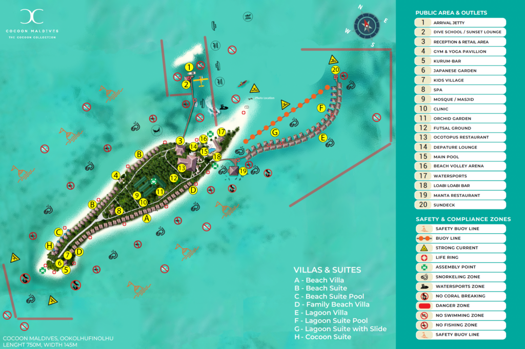 mapa cocoon maledivy resort
